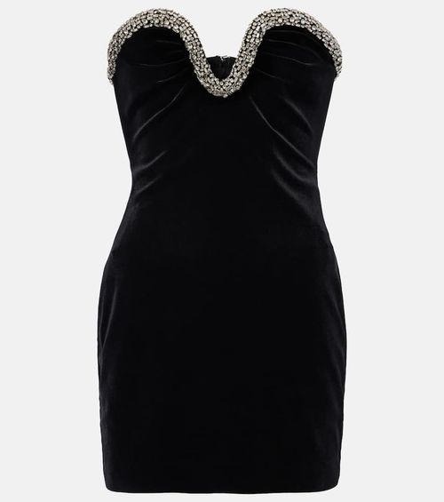 Roland Mouret Embellished velvet corset dress