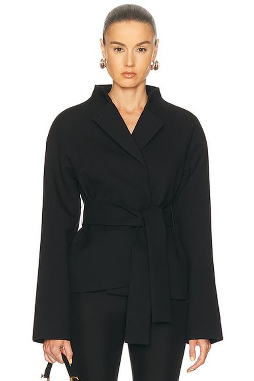 EAVES x Jasmine Tookes Rue Classic Suiting Jacket in Black - Black. L also in M, S, XL