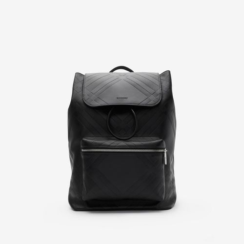 Embossed Check Backpack