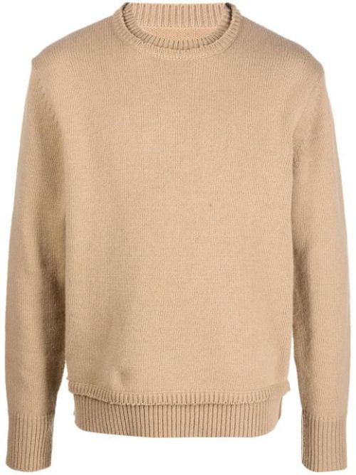 Crew-neck layered jumper