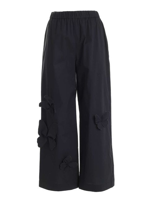Butterflies details pants in black