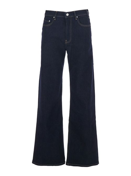 Wide Leg Denim Jeans — Blue