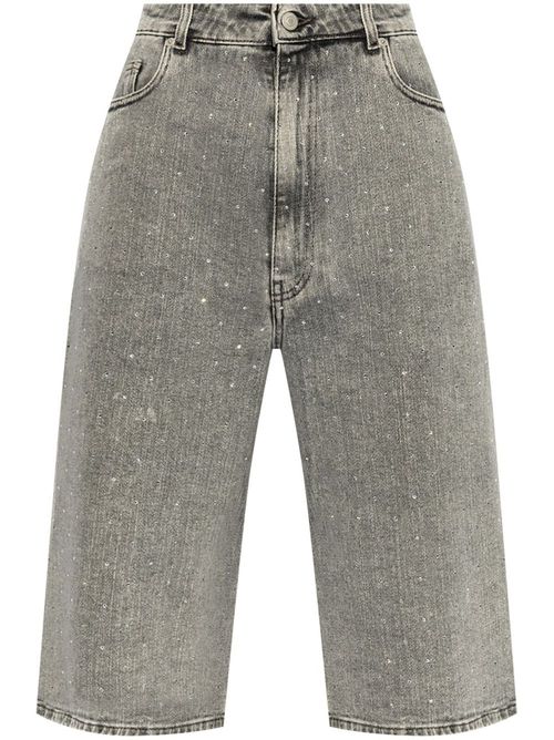 High-waisted bermuda shorts - Grey