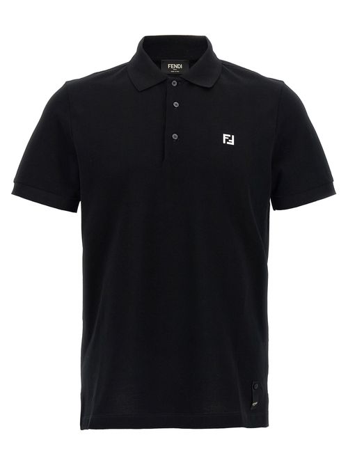 Fendi - Ff Metallic Logo Shirt Polo Black