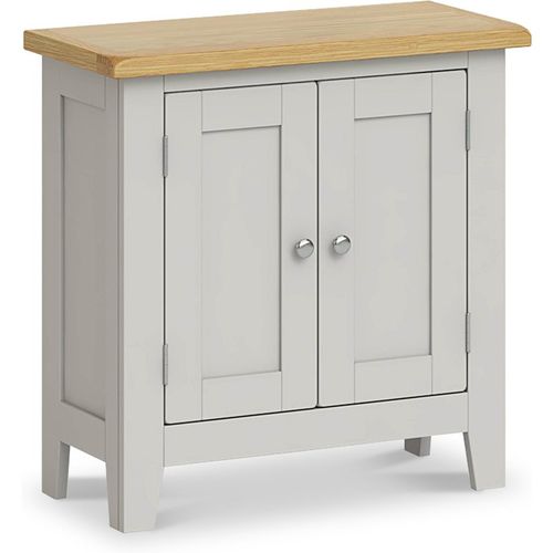Lundy Grey Cabinet, Oak Top, 2 Doors | Roseland
