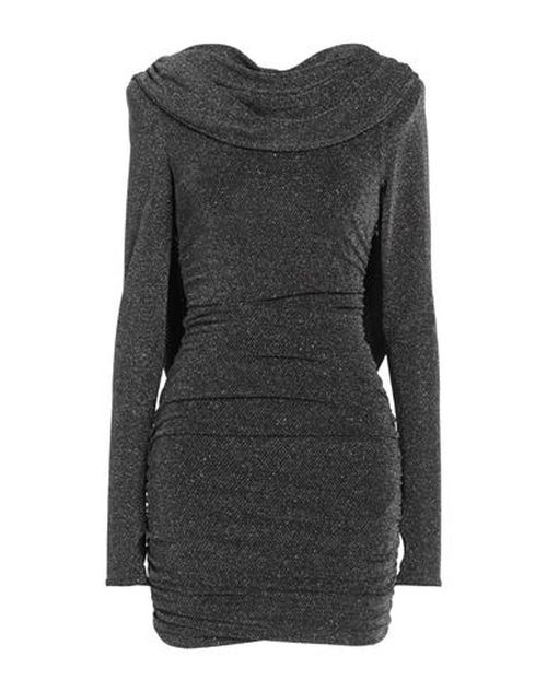 Woman Mini dress Gunmetal Size 4 Polyacrylic, Lurex, Elastane
