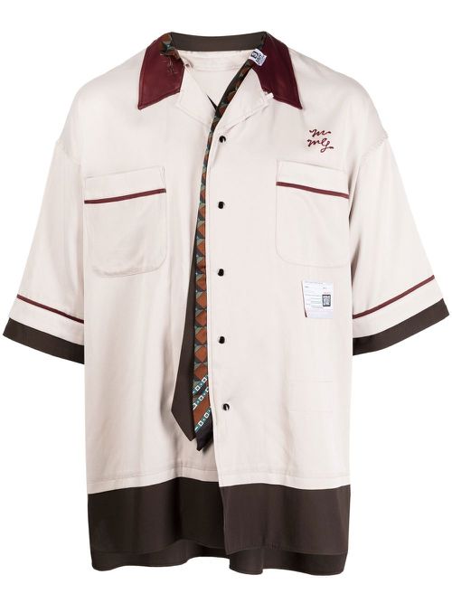 Short-sleeve bowling shirt - Neutrals