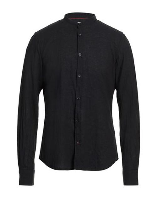 Natural Feeling Man Shirt Black Size L Linen, Cotton