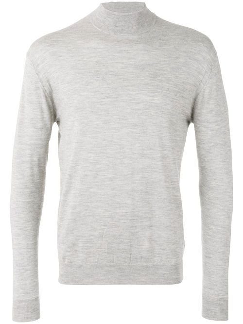 Fine gauge mock turtle neck jumper - Grey
