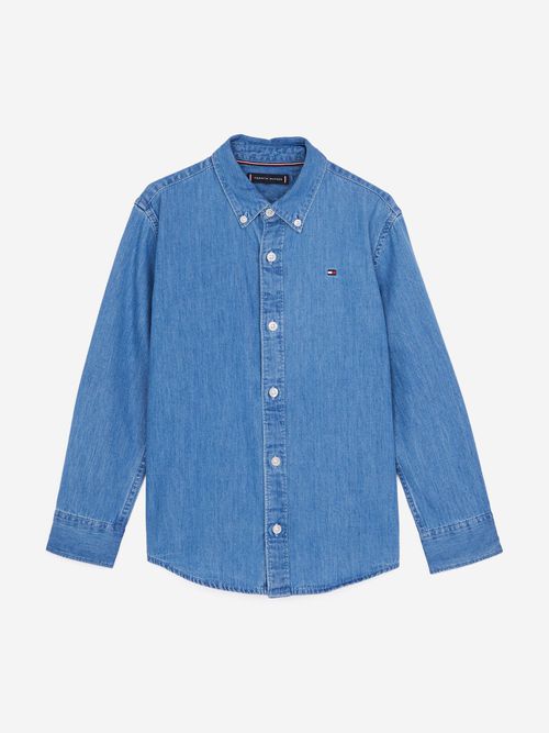 Tommy Hilfiger Boys Denim Chambray Shirt in Blue 16 Yrs
