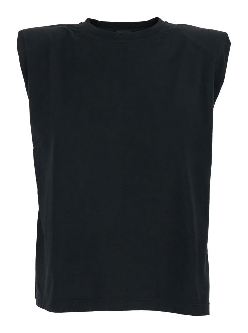 Logo-Back Cotton Tank Top — Black