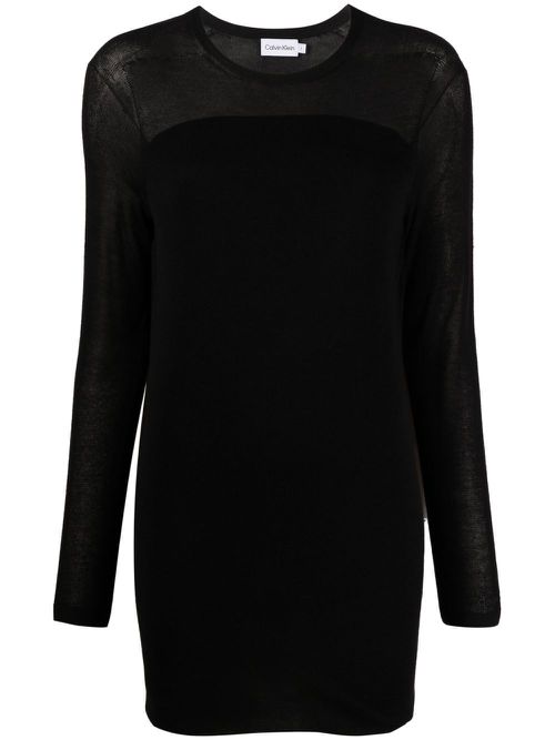 Long-sleeve sweater dress - Black