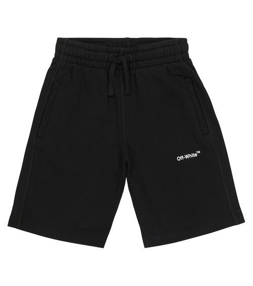Off-White Kids Logo cotton jersey track shorts