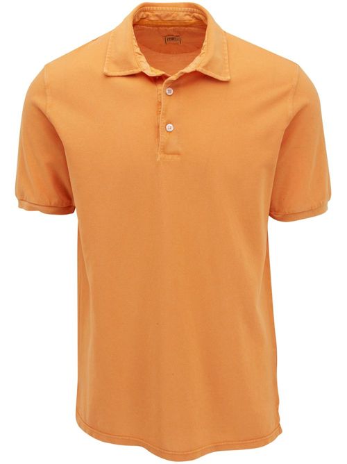 Short-sleeve cotton polo shirt - Orange