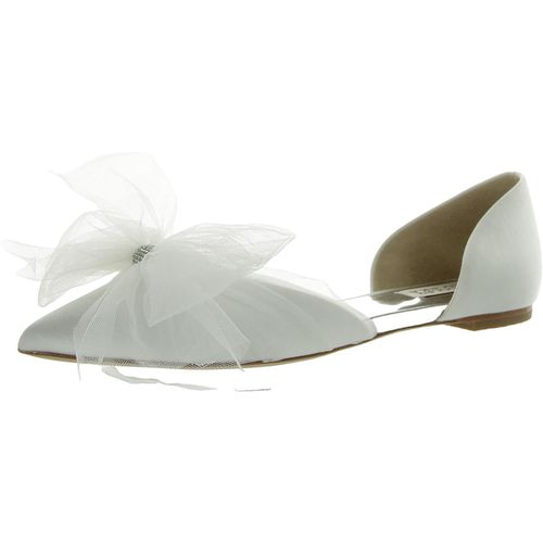 Womens Satin Pointed toe Flat Shoes