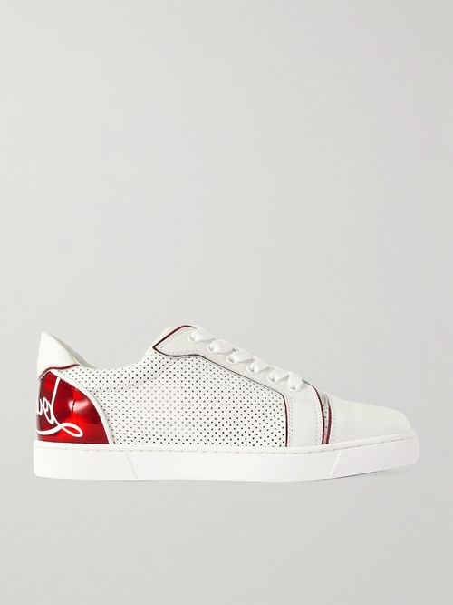 Fun Vieira Printed Leather Sneakers - White