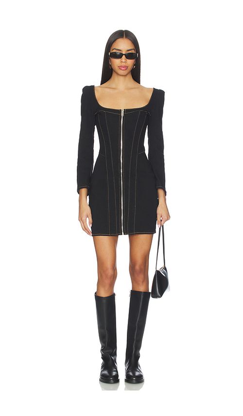 Understated leather vestido revenge en color negro L también en M, S