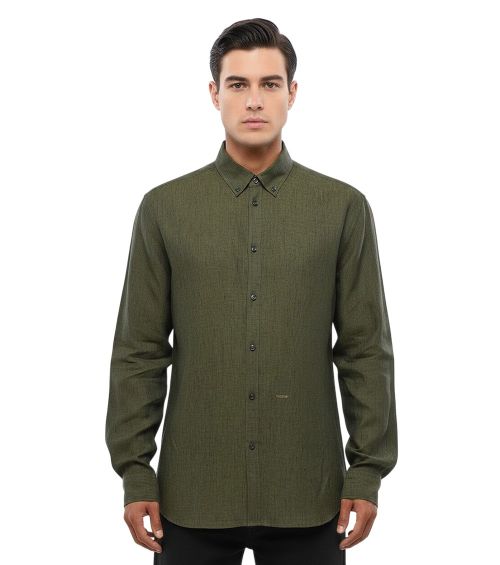Olive Regular Solid Shirt