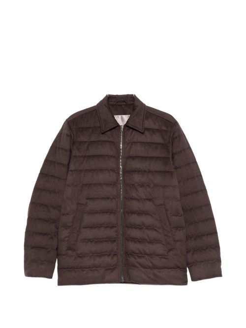 Quilted Down Jacket — Brown