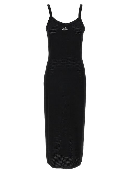 Openwork Mesh Viscose Tank Top — Black