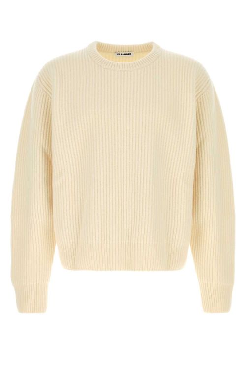 Ribbed Wool Sweater — Beige