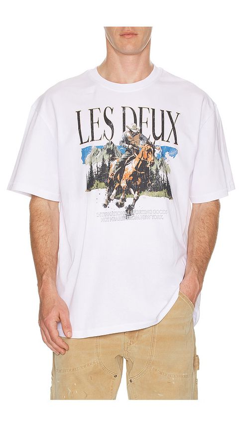 Les Deux Cole Cowboy Tee in White. - L also in M, S, XL/1X