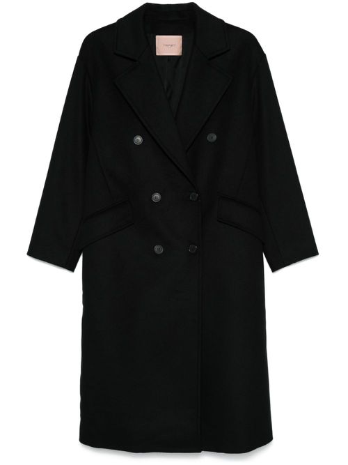 Double-breasted coat - Black