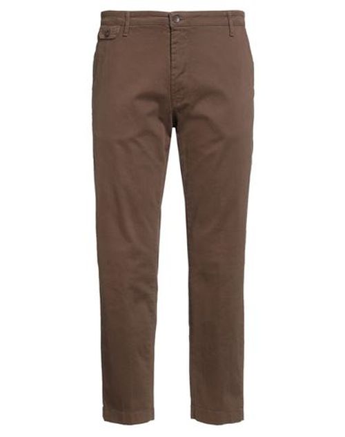 Man Pants Dark brown Size 42 Cotton, Elastane