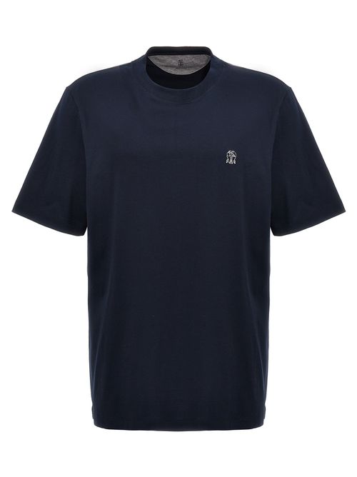 -Logo T Shirt Blu-Uomo