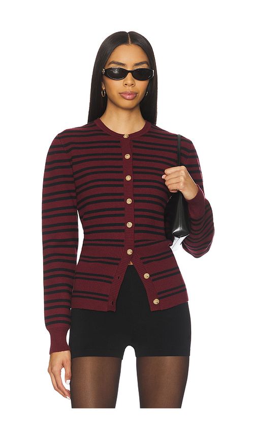 NIA Baxter Cardigan in Burgundy. L. Also in S