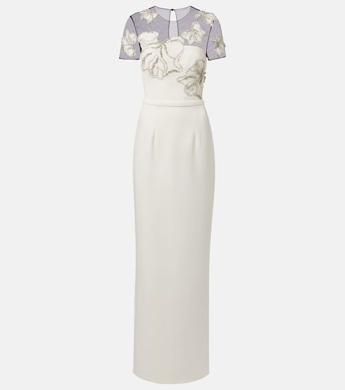 Embellished crêpe gown