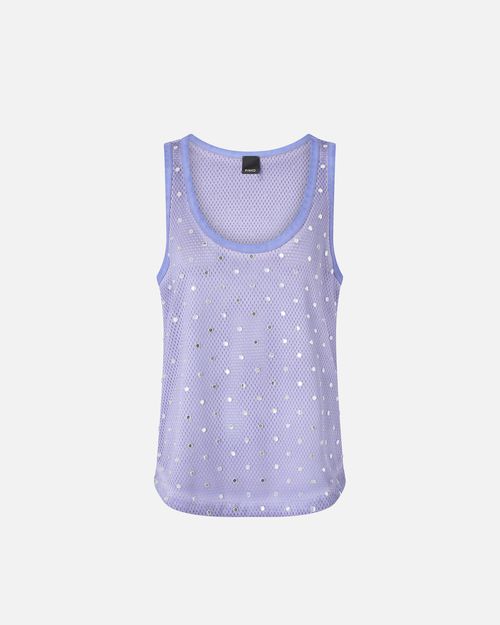 Mesh vest top with mirror detail - L