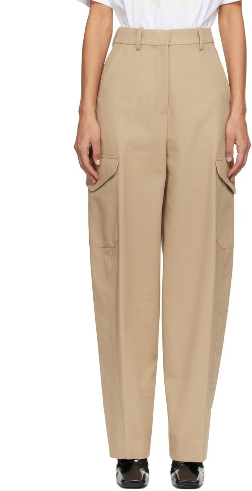Beige Cocoon Utility Trousers