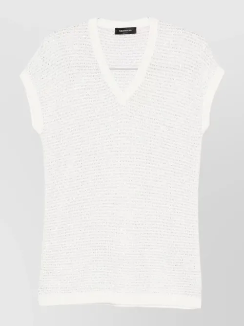 Fabiana Filippi - v neck sequin knit short sleeve top