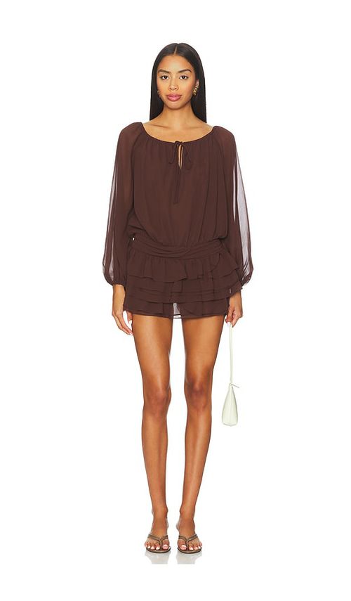 Amanda Uprichard Dallas Skort Romper in Brown.  XS. Also in L, M