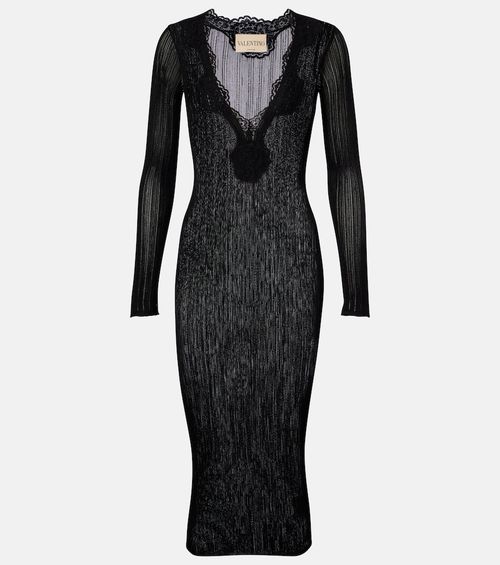 Ribbed-knit midi dress