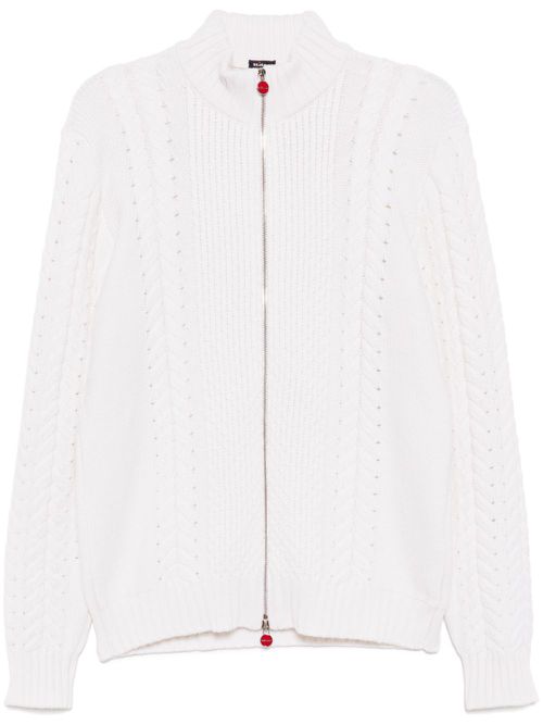 Cable-knit cashmere cardigan - Neutrals