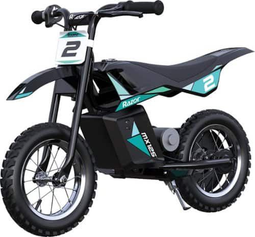 MX125 Dirt Rocket eBike for Kids w/ 5.3 Miles Max Operating Range and 8 mph Max Speed - Teal/Black