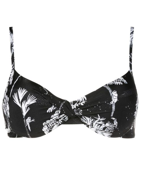 Cassis twist-detail bikini top - Black
