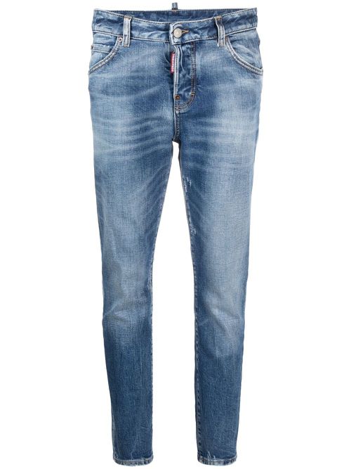 Logo-patch tapered jeans - Black