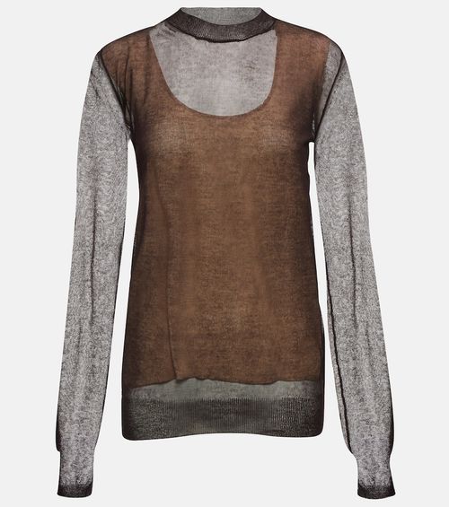 Sheer cotton-blend sweater