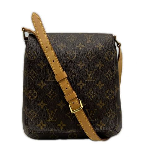 Louis Vuitton Monogram Beige Brown Coated Canvas Leather Shoulder Bag Pre-Owned