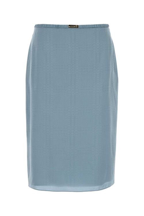 Light Blue Silk Skirt