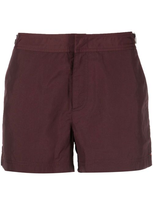 Bulldog concealed-front fastening swim shorts - Red