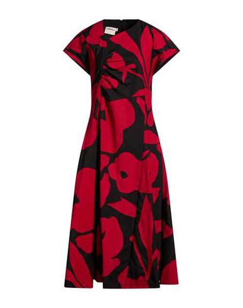 Woman Midi dress Red Size L Polyester, Viscose