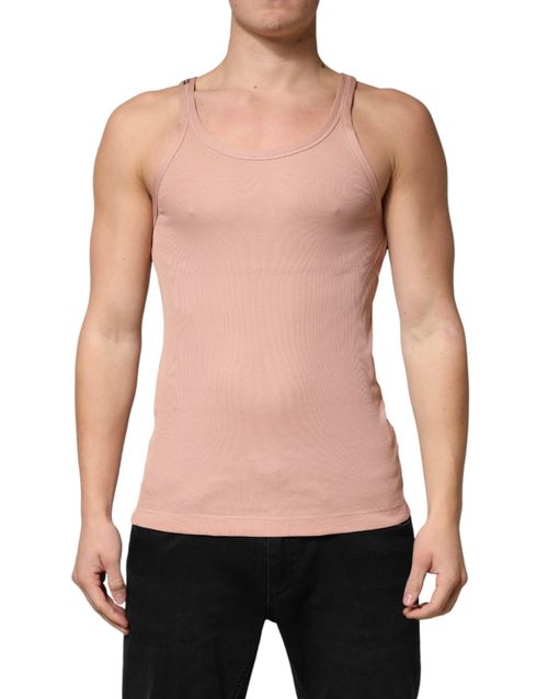 Cotton Ribbed Tank Top — Pink