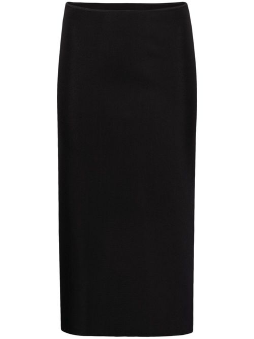 High-waisted midiskirt - Black
