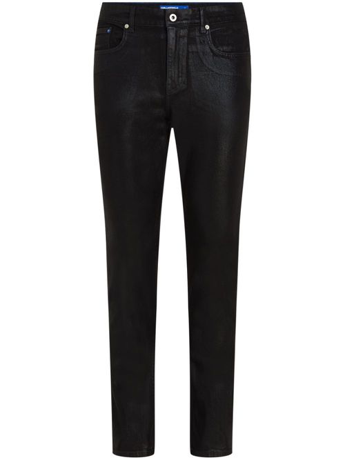 Mid-rise slim-cut jeans - Black