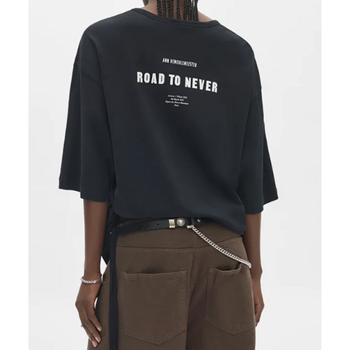 Ann Demeulemeester Aga High Comfort Fit T Shirt With "Road To Never