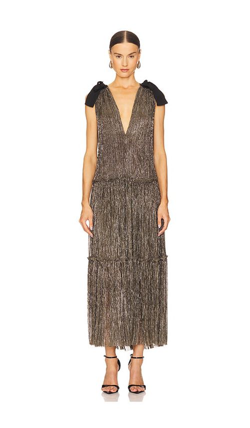 Sabina Musayev KLEID RAY in Metallic Gold. Größe XS. Also in L